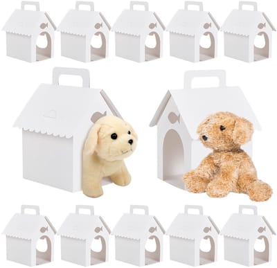 Dailygoods- Hondenfeestgeschenkdozen 30 stuks - Hondenhuisvorm - Kattenkop-raamontwerp - Feestartikelen - Verjaardagsdecoraties - Ideaal voor huisdierfeesten - Cadeaudozen