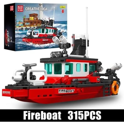 Mould King 10080 10081 10082 10083 10084 Bouwsteen De reddingsboot Reddingsboot Brandweerboot Visboot Politieboot Model Kds Kerstcadeau 10082