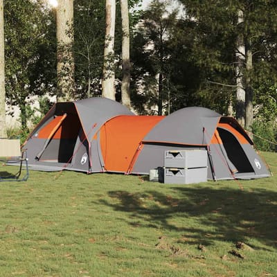 vidaXL - Tent - 5-persoons - waterdicht - grijs - en - oranje
