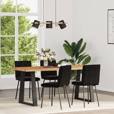 vidaXL - Eetkamerstoelen - 4 - st - fluweel - zwart