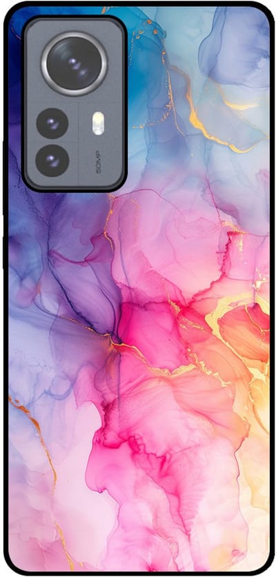 Smartphonica Telefoonhoesje Geschikt voor Xiaomi 12 Pro met marmer opdruk - TPU backcover case marble design - Regenboog geschikt voor Xiaomi 12 Pro