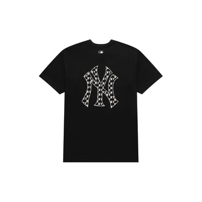 MLB New York Yankees Logo Print Letter Ronde Hals Amerikaanse Vintage Korte Mouw T-shirt Unisex T-shirt Zwart 3ATSM0233-50BKS XXL black