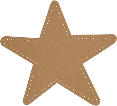 Ster, d: 17 cm, dikte 0,55 mm, naturel, 4stuks