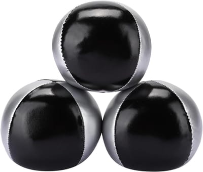 Jongleerballen Set - Oefenballen Trainingsballen - Vaardigheden Oefenen - Zilver Zwarte Kleur - 63 cm Diameter - Zilver Zwart