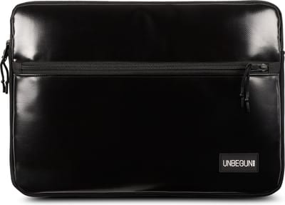 MacBook Air 15 inch case met vak (van gerecycled materiaal) - Zwarte laptop sleeve/hoes (2026)