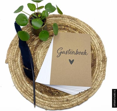 Gastenboek invulkaarten 25 stuks - Bruiloft - Huwelijk - Receptieboek - Invulboek kraft