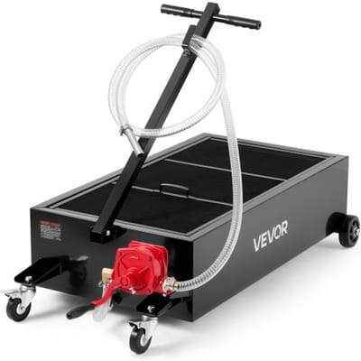 VEVOR Low Profile Olieopvangbak, 94,6L Olieopvangkar met pomp, 2,2m slang en T-handgreep, lekvrij en corrosiebestendig, voor auto's, SUV's, vrachtwagens en ATV's, zwart