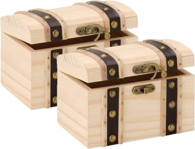 Glorex Houten kistje met ronde deksel - 2x stuks - 17 x 12,5 x 12,5 cm - Hobby/knutselen - zelf decoreren