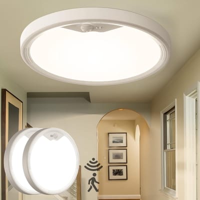 Set van 2 LED Plafondlampen met Bewegingssensor - Dimbare Kleurtemperatuur - Ideaal voor Hal, Trap en Garage