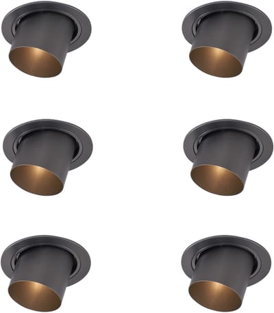 QAZQA installa - Moderne Inbouwspot - 6 stuks - Ø 9.2 cm - Gunmetal - Woonkamer | Slaapkamer | Keuken