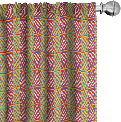 ABAKUHAUS Geometrische Gordijnen – Driehoeken en Strepen – 2x75x245 cm