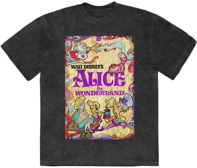 Disney - Alice In Wonderland Psych Poster Heren Tshirt - S - Zwart
