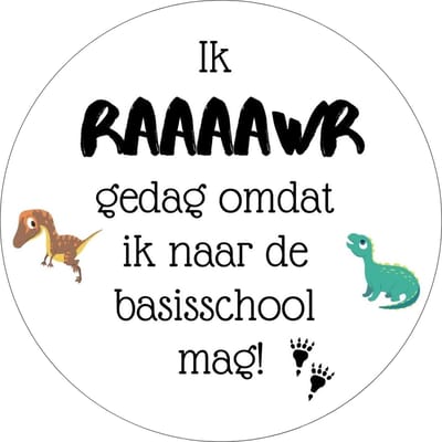 20 x Traktatiestickers - Dino Stickers - Sluitsticker Afscheid | Wensetiket - Traktatiestickers - Kindertraktatie Dinosaurussen - Traktatie Kinderdagverblijf - Peuterspeelzaal Basisschool