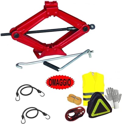 Noodkit Auto - Gereedschapset Motor - Wegenwacht Hulp - Inclusief Schaarkrik - 2 Ton - Zwart
