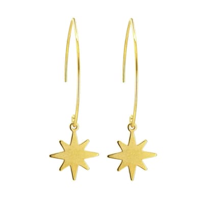 ARLIZI 1834 Oorbellen ster oorhangers - verguld - 4,5 cm
