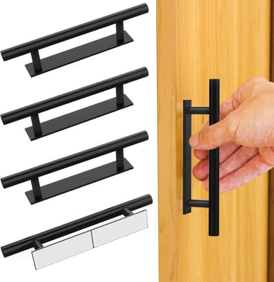 Set van 4 Zelfklevende Kastgrepen in Zwart ABS Plastic voor Deuren, Ramen en Lades - Ideaal voor Keuken en Meubels