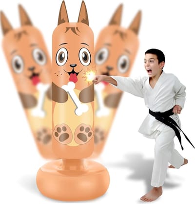 Opblaasbare bokszak voor kinderen 1854 cm (73 in) - Puppyspeelgoed en geschenken voor jongens en meisjes - Bokszak speelgoedset voor het oefenen van karate