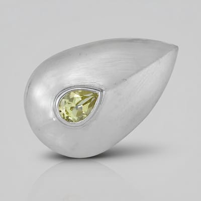 Cavill - Zilveren ring - 925 Sterling Zilver - Limoen Citrien 0,675 ct Peervormig - Moderne Minimalistische Ring uit MONOSONO Collection