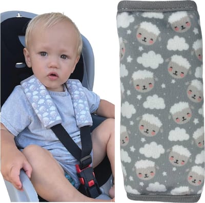 2x Baby Wandelwagen Reiswieg Veiligheidsgordel Beschermer met Schapen - Schouderkussen voor Autostoelen