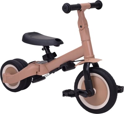 Topmark - Lio - 4 in 1 Driewieler Met Duwstang - Macchiato
