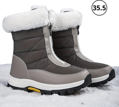 Livano Snowboots Voor Dames - Sneeuwschoenen- Wintersport Sneeuwboots - Ski Gadgets - Maat 35.5 - Grijs