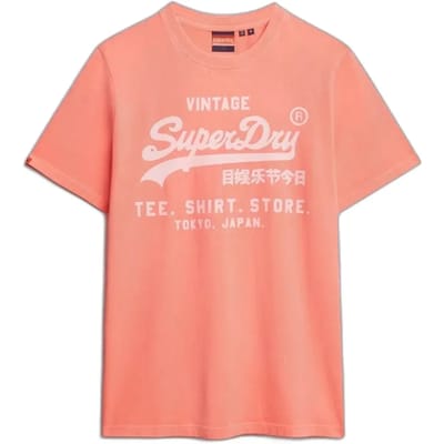 Superdry Vintage Logo Neon T-shirt met Relaxte Pasvorm Cream Grootte: L