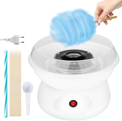 Suikerspinmachine - Snoepmachine - Feestjes organiseren - Verbeterde verwarmingsbuis - 27 cm - Wit