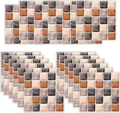 Tegelstickers 18PCS 20x20cm - Zelfklevend PVC - Mozaïekstijl - Voor badkamer en keuken - ShopVlot