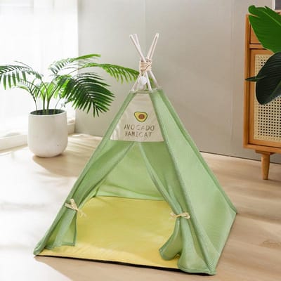 Tente pour chat respirante, nid pour chat, universel, toutes saisons, été, lit pour chat, lit pour chien, tapis triangulaire, fournitures pour animaux de compagnie M:50*50*65cm