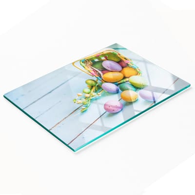 Decoratieve snijplank van gehard glas voor paaseieren, 80x52 cm