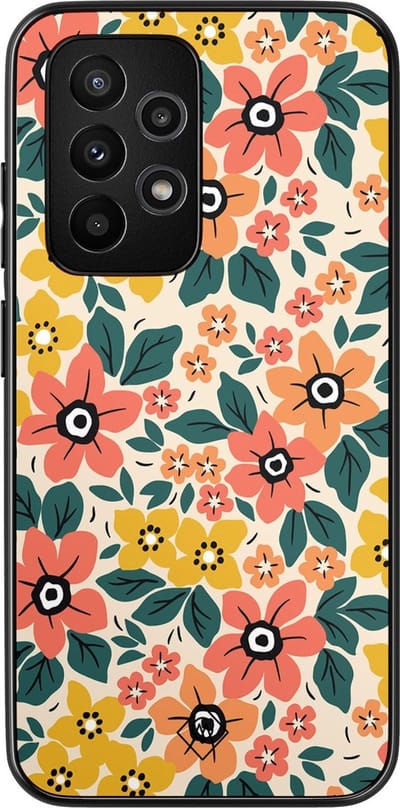 Casimoda® hoesje - Geschikt voor Samsung Galaxy A53 - Blossom - Zwart TPU Backcover - Bloemen - Multi