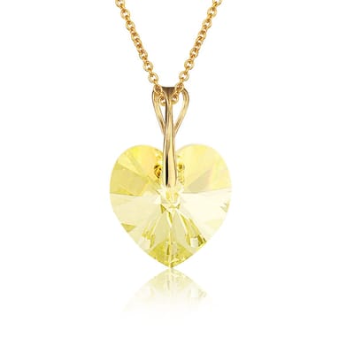 Montebello Ketting Pim HZ118 - Swarovski Hart - 925 Zilver Verguld - Ø14mm - 50cm