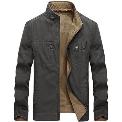 Nieuwe Heren Jas Tooling Casual Opstaande Kraag Top Puur Katoen Zakelijke Jas 5XL black
