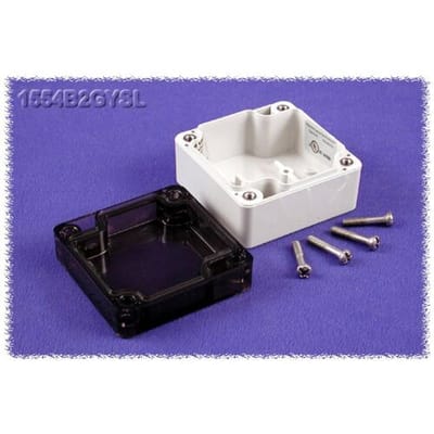 Hammond Electronics 1554B2GYSL Universele behuizing 65 x 65 x 40 Polycarbonaat Grijs 1 stuk(s)