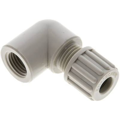 8x6mm & G1/4'' PP L-Vorm Knelfitting Binnendraad 10bar