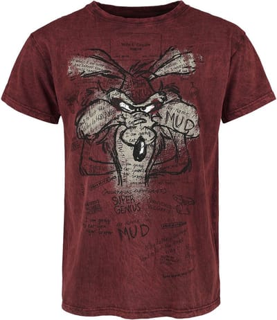 Looney Tunes T-shirt - Coyote - Genius - S tot 3XL - voor Mannen - rood