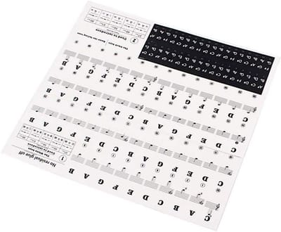 Transparante Toetsenbord Stickers voor 37 tot 88 Piano/Keyboard Toetsen - Beginners Hulpmiddel
