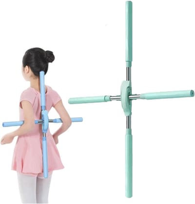 Een groene, verstelbare yogastick - 54-86 cm - Universeel hulpmiddel voor rek- en strekoefeningen voor volwassenen en kinderen - Rugstrekker - Houdingscorrector