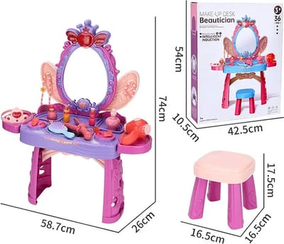 Kaptafel Schoonheidsspecialiste met krukje, Kapper, Make-up, Make up, Make-up set, Opmaken, Kaptafel meisje