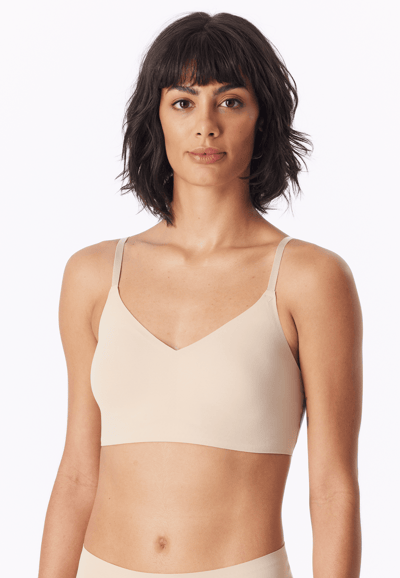 Bustier van microvezelstof met uitneembare pads, kleur zand - Invisible Soft 36
