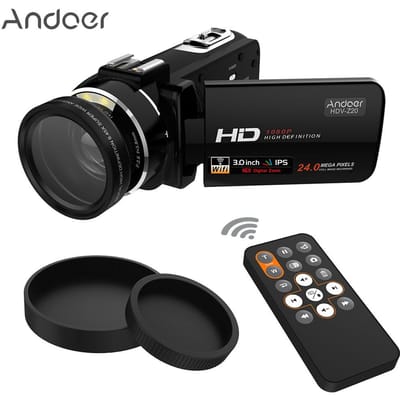 Andoer HDV-Z20 draagbare 1080P Full HD digitale videocamera met 37 mm 0,45* groothoeklens Max. 24