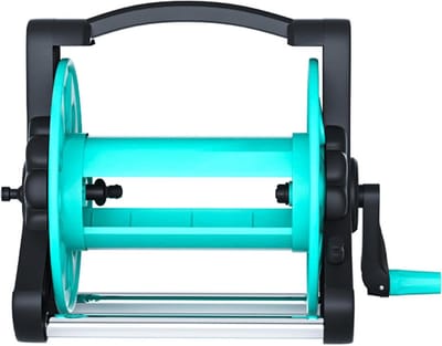 Slanghaspel - Haspel tuinslang - Water geven - Draagbaar handvat - 35 x 31 x 30 cm - Groen zwart