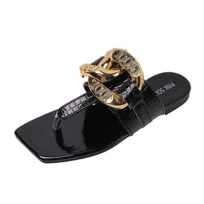 Dames Zomer Nieuwste Mode Ketting Flip-Flops Sandalen Slippers Schoenen Vrouw Platte Platform Sandalen Casual Platte Slippers Slides Schoenen 36