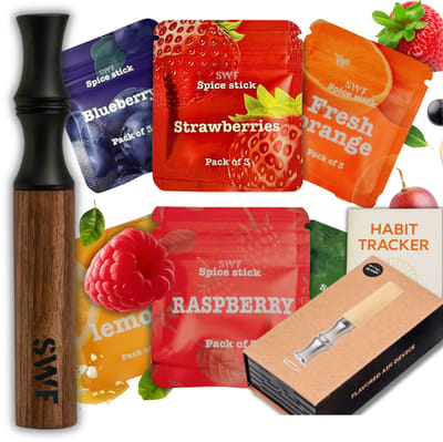 SWF Airvaper - Vape - Incl. 12 Smaken - Stoppen met Roken - Alternatief Nicotine Pleisters - Fidget Toys - Anti Stress - Ademhalingsketting