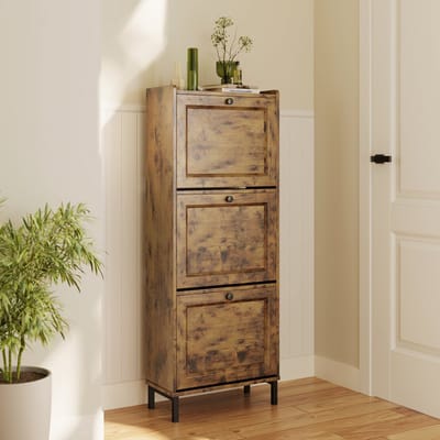 Bealife FS52 Schoenenrek met 3 klapdeuren - 50 x 24 x 118 cm - Retro