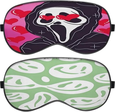 Thijox - 2x Zijden Slaapmasker Oogmasker met Verstelbare Riem - Zacht en Schattig - Ideaal voor Vrouwen, Meisjes en Mannen - Perfect voor Vliegtuig Re