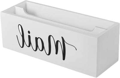 Brievenbus brievenhouder - Post organizer - Correspondentie sorteren - Handgemaakte houten - 28 x 10 x 10 cm - Wit
