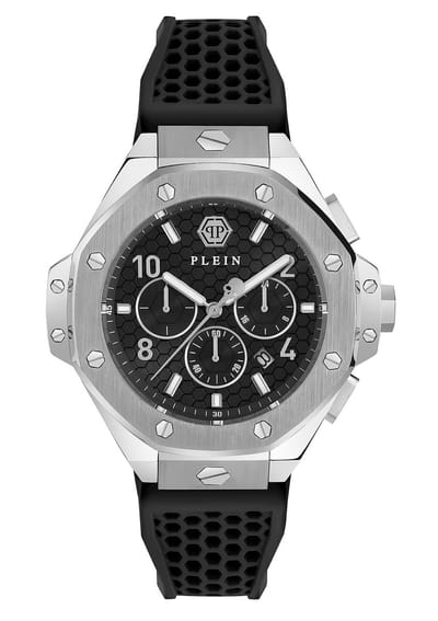 Philipp Plein Plein Chrono Royal PWPRA0124 Horloge - Siliconen - Zwart - Ø 46 mm