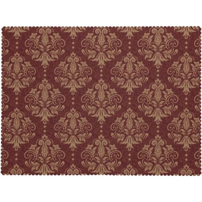 Rood Damast Tafelkleed Vintage Klassiek Luxe Donkerrood Gouden Bloemen Tafelhoes Keukendecoratie 90x140cm brown