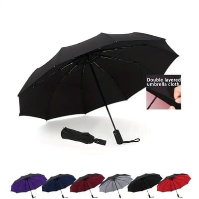 Nivard Moderne Golf Paraplu - Stormparaplu - Opvouwbaar - Windproof - Stormproef - UV Bescherming - Umbrella - Draagbaar - Zwart